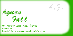agnes fall business card