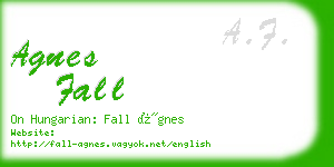 agnes fall business card